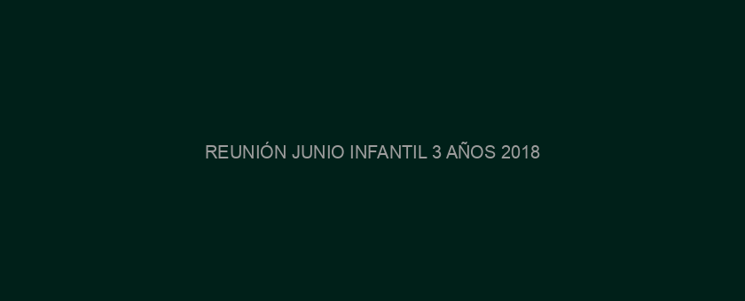 REUNIÓN JUNIO INFANTIL 3 AÑOS 2018/2019